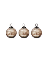 Load image into Gallery viewer, Smoke glass baubles set of 3