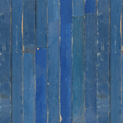 'Scrapwood' blue wallpaper