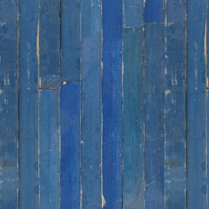 'Scrapwood' blue wallpaper
