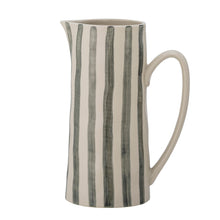 Load image into Gallery viewer, Green striped stoneware jug
