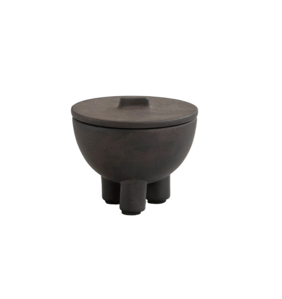 Mini pot on legs in dark brown