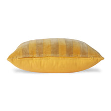 Load image into Gallery viewer, Mustard yellow striped velvet cushion 45x45