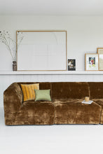 Load image into Gallery viewer, Mustard yellow striped velvet cushion 45x45