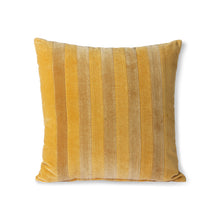 Load image into Gallery viewer, Mustard yellow striped velvet cushion 45x45