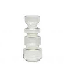 Load image into Gallery viewer, Green expressive glass vase 37x15