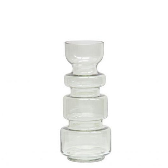 Green expressive glass vase 37x15