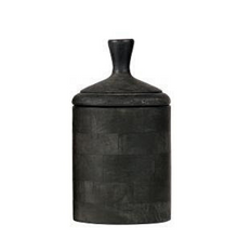 Load image into Gallery viewer, Grey wash wood lidded pot 30cm