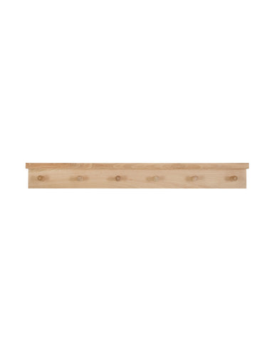 6 peg oak rail with shelf