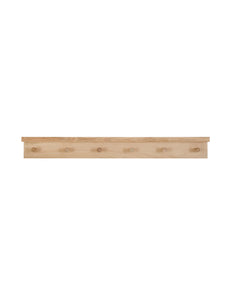 6 peg oak rail with shelf