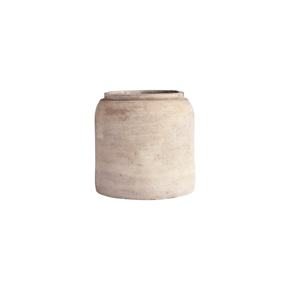 Sand coloured pot