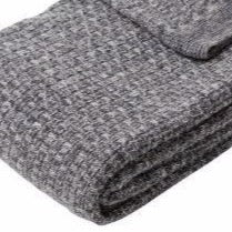 Load image into Gallery viewer, Dark grey knitted lambswool blanket 130x200