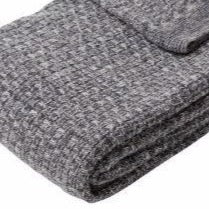 Dark grey knitted lambswool blanket 130x200