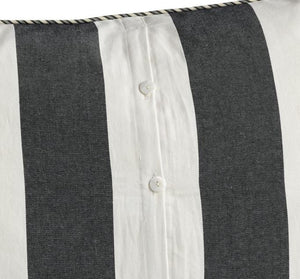 Black and white linen striped cushion cover 50x75