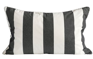 Black and white linen striped cushion cover 50x75