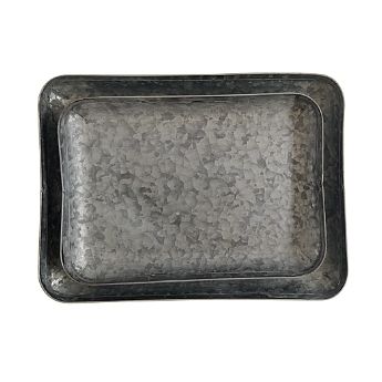Metal decorative trays set of two