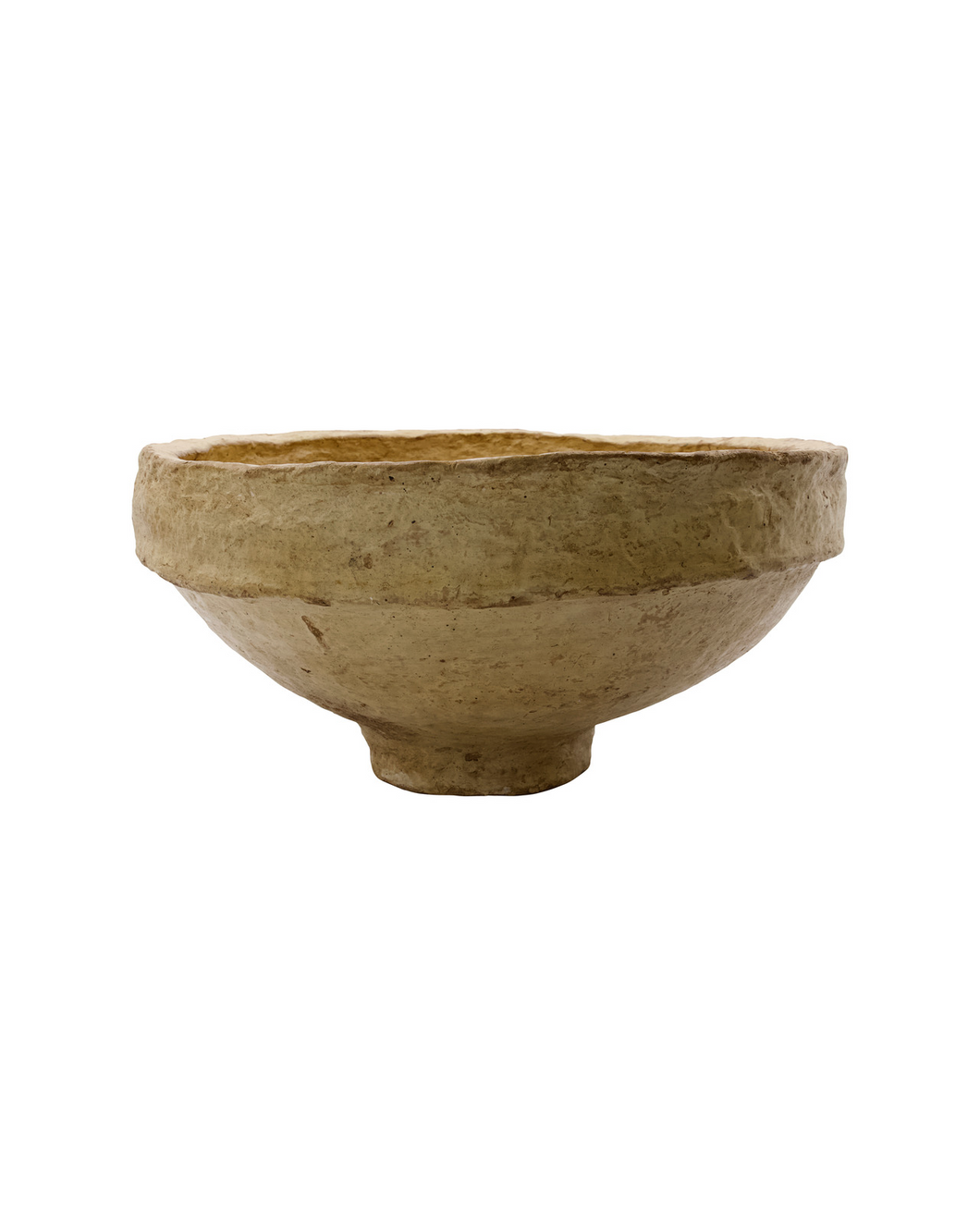 Natural beige handmade & textured papermache bowl