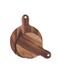 Set of 2 chopping boards in acacia wood