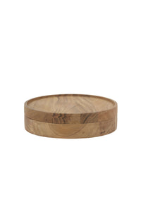 Acacia wood storage pot small