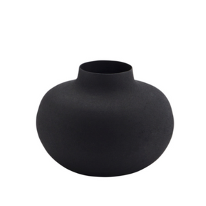 Matte black iron vase