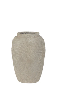 Grey cement vase