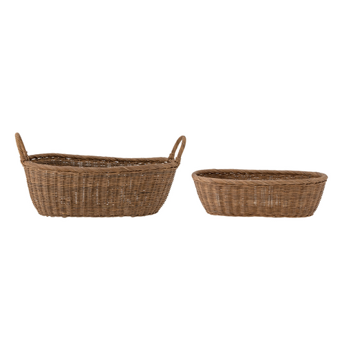 Brown rattan basket set of 2