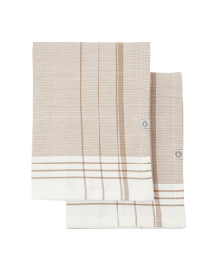 Brown striped set of 2 tea towels
