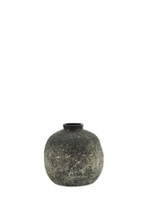 Load image into Gallery viewer, Black and grey terracotta vase