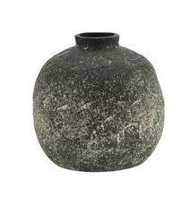 Load image into Gallery viewer, Black and grey terracotta vase