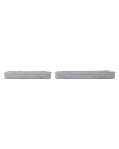 Grey stone trays set of 2