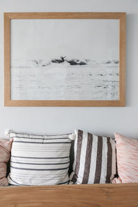 Dark brown striped linen cushion cover 50x50