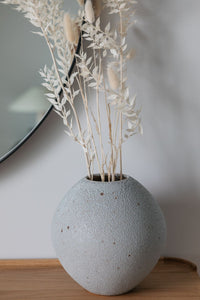 Grey textured round vase 21cm