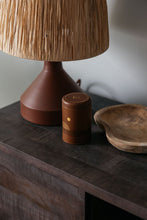 Load image into Gallery viewer, Brick table lamp with raffia shade
