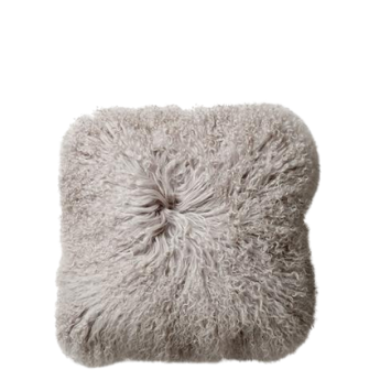 Natural Mongolian lambskin cushion 35x35