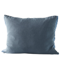 Load image into Gallery viewer, Navy blue linen cushion cover 50x60