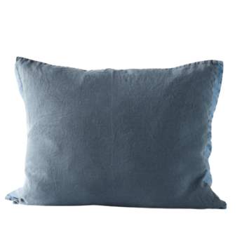 Navy blue linen cushion cover 50x60
