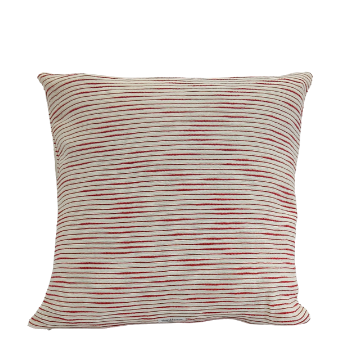 Red cotton slub woven cushion 50x50