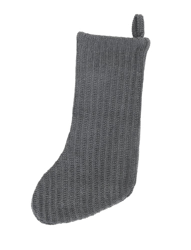 Grey knitted Christmas stocking