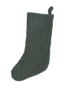 Green knitted Christmas stocking