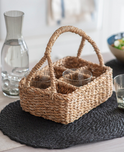 Seagrass braided glass carrier