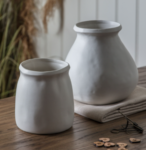 Beige stoneware vase