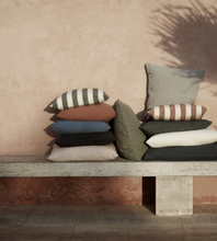 Load image into Gallery viewer, Navy blue linen cushion cover 50x60