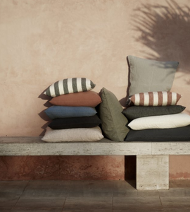 Navy blue linen cushion cover 50x60
