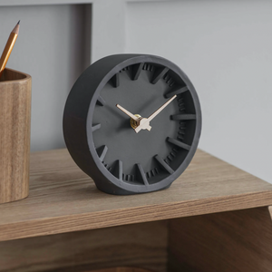 Black and wood desk clock