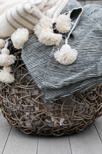 Load image into Gallery viewer, Moroccan heavy wool pompom blanket Beige/Cream 200x300