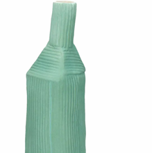 Load image into Gallery viewer, Aqua Green earthenware vase 30x10
