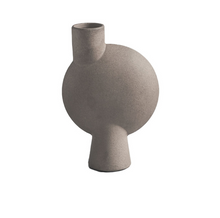 Load image into Gallery viewer, Sculptured taupe vase