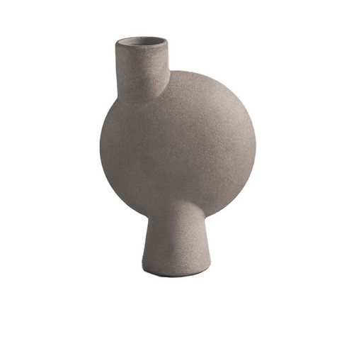 Sculptured taupe vase