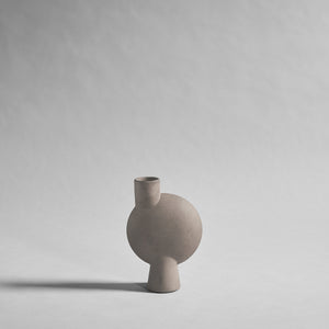 Sculptured taupe vase