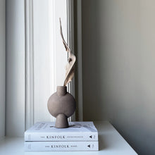 Load image into Gallery viewer, Sculptured taupe vase mini