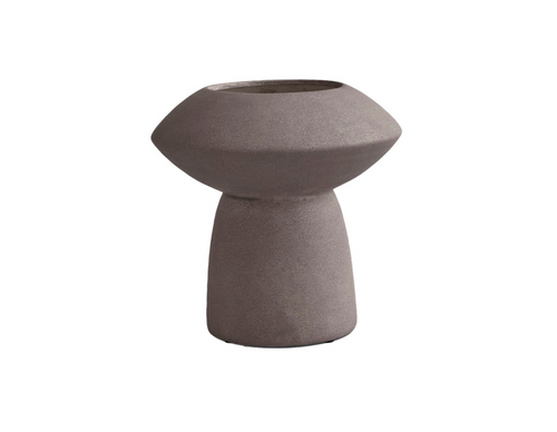 Sculptured taupe curved vase